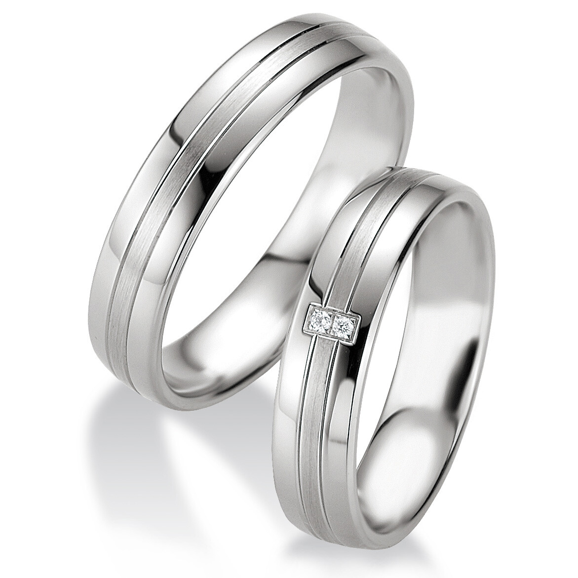 Trauringe / Partnerringe 48/08069 & 48/08070 aus Silber 925