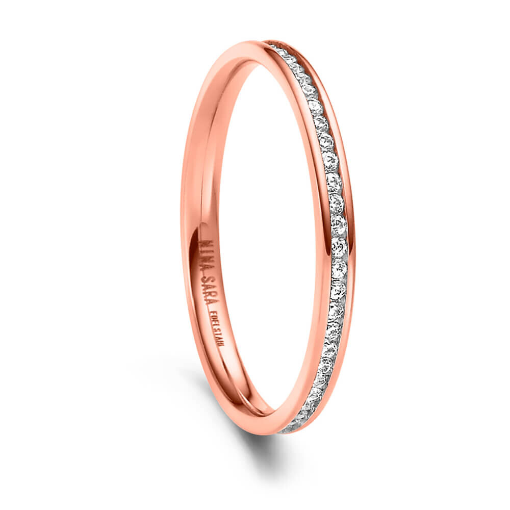 Vorsteckring Edelstahl rosé Zirkonia