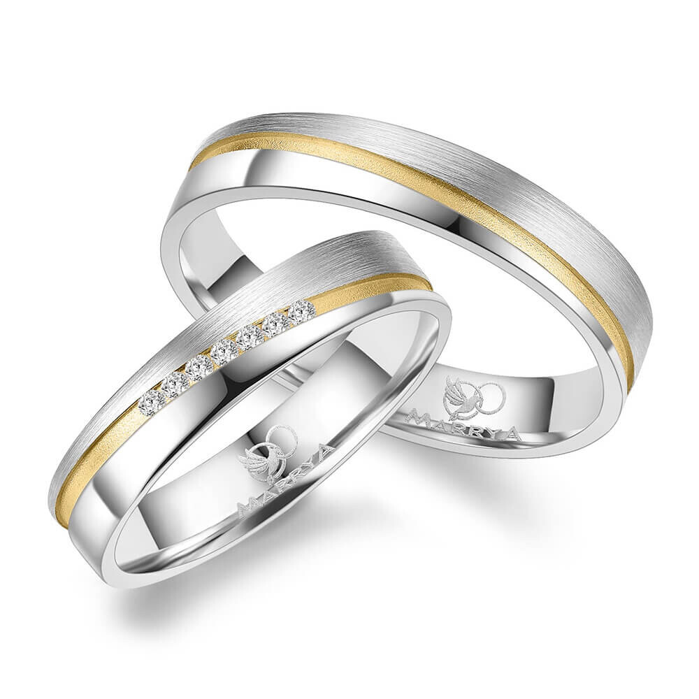 Trauringe Partnerringe Silber & Gold Zirkonia SGB10