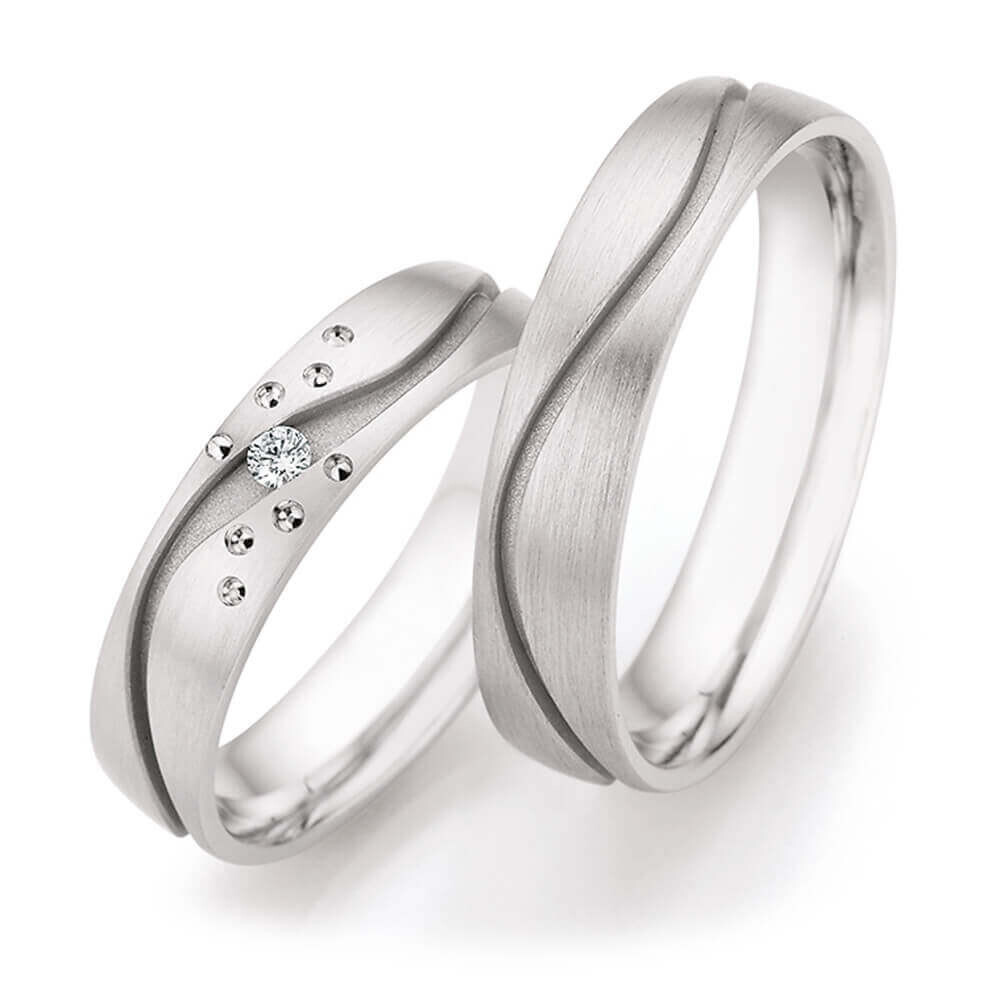 Eheringe Honeymoon Weißgold Brillant 0,040 ct.