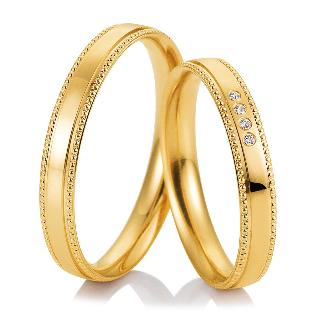 Trauringe Gelbgold Millgriff 48/04989 & 48/04990
