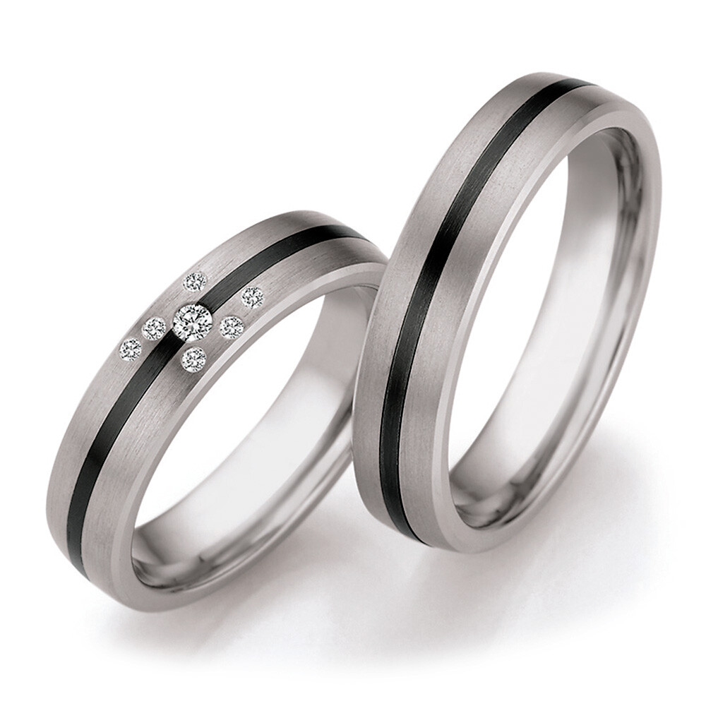 Eheringe Titan Zirkonium Brillant 0,067 ct. w/si