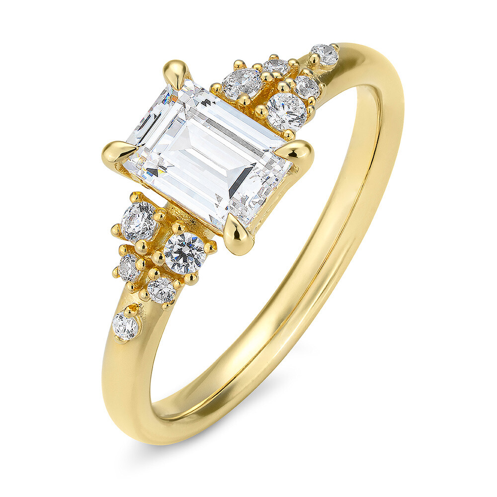 Verlobungsring Emerald Gelbgold Lab-Grown BR41064470