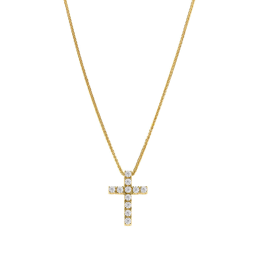 Kette mit Kreuz-Anhänger Gelbgold EH005660