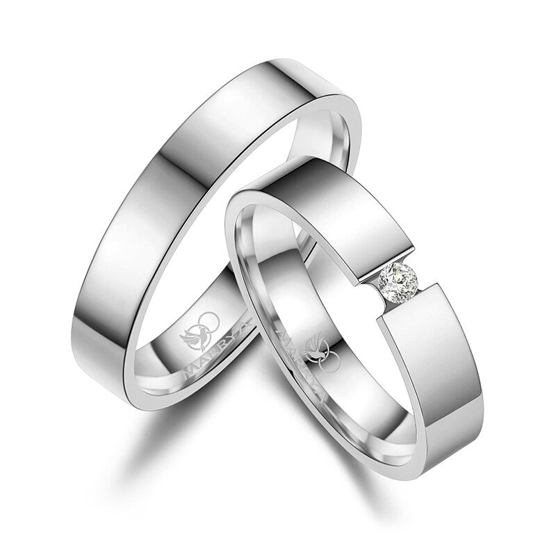 Eheringe Partnerringe Spann Edelstahl ES-43
