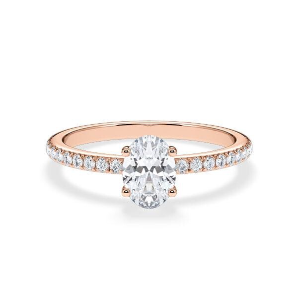 Verlobungsring Hidden Halo Oval Rotgold RU-1902