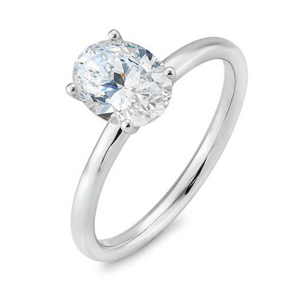 Verlobungsring Oval Weißgold Lab-Grown Diamant