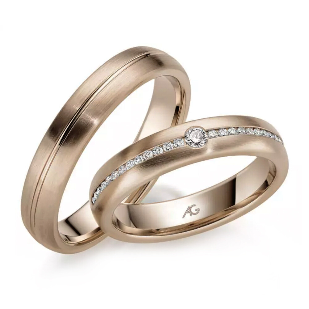 Trauringe Haselnussgold 4/28524/4.5 & 28524/4.5