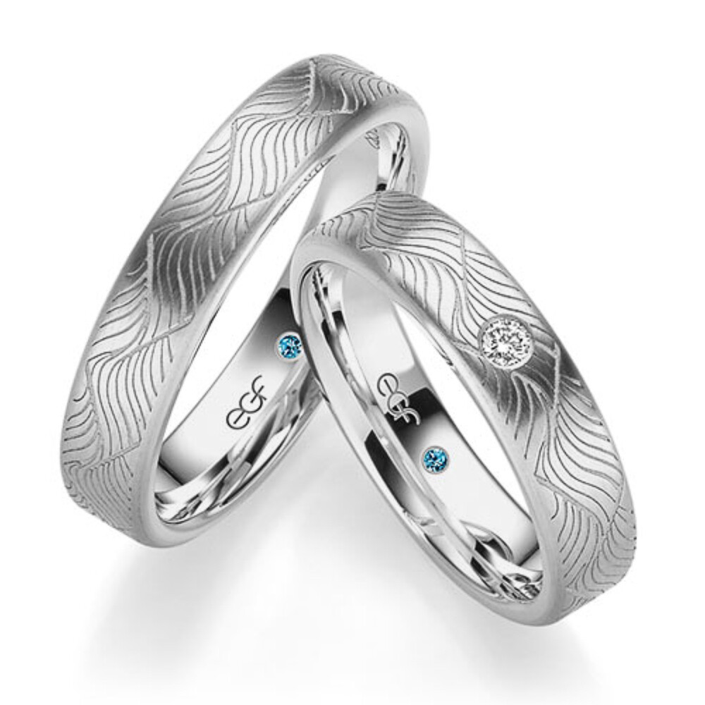 Trauringe Graugold Brillant 0,050 ct.