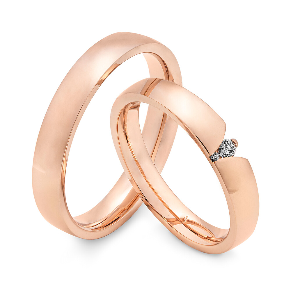 Eheringe Roségold Prinzessin Brillant 0,047 ct.