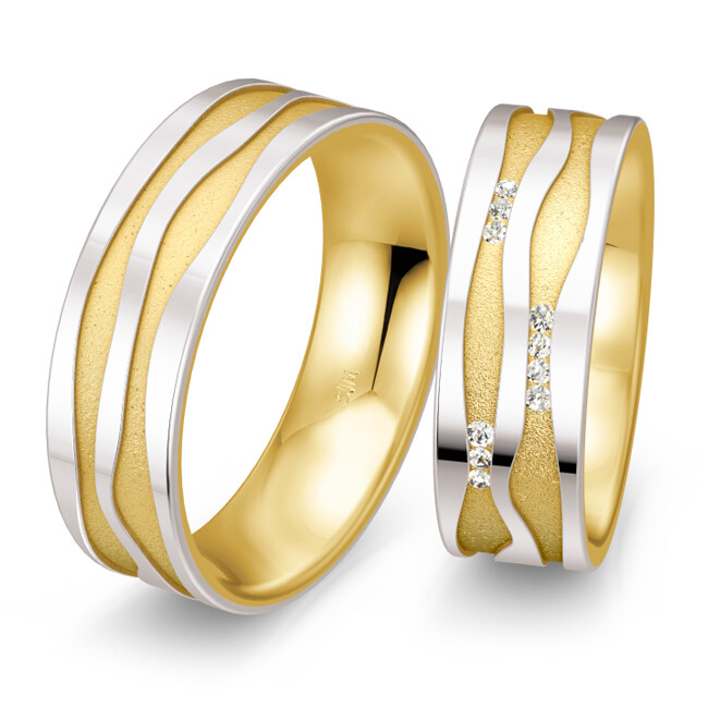 Bicolor Trauringe 49/81600 & 49/81601