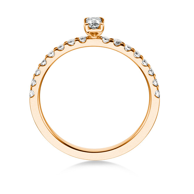 Verlobungsring Pavé Rotgold Emerald DT27216