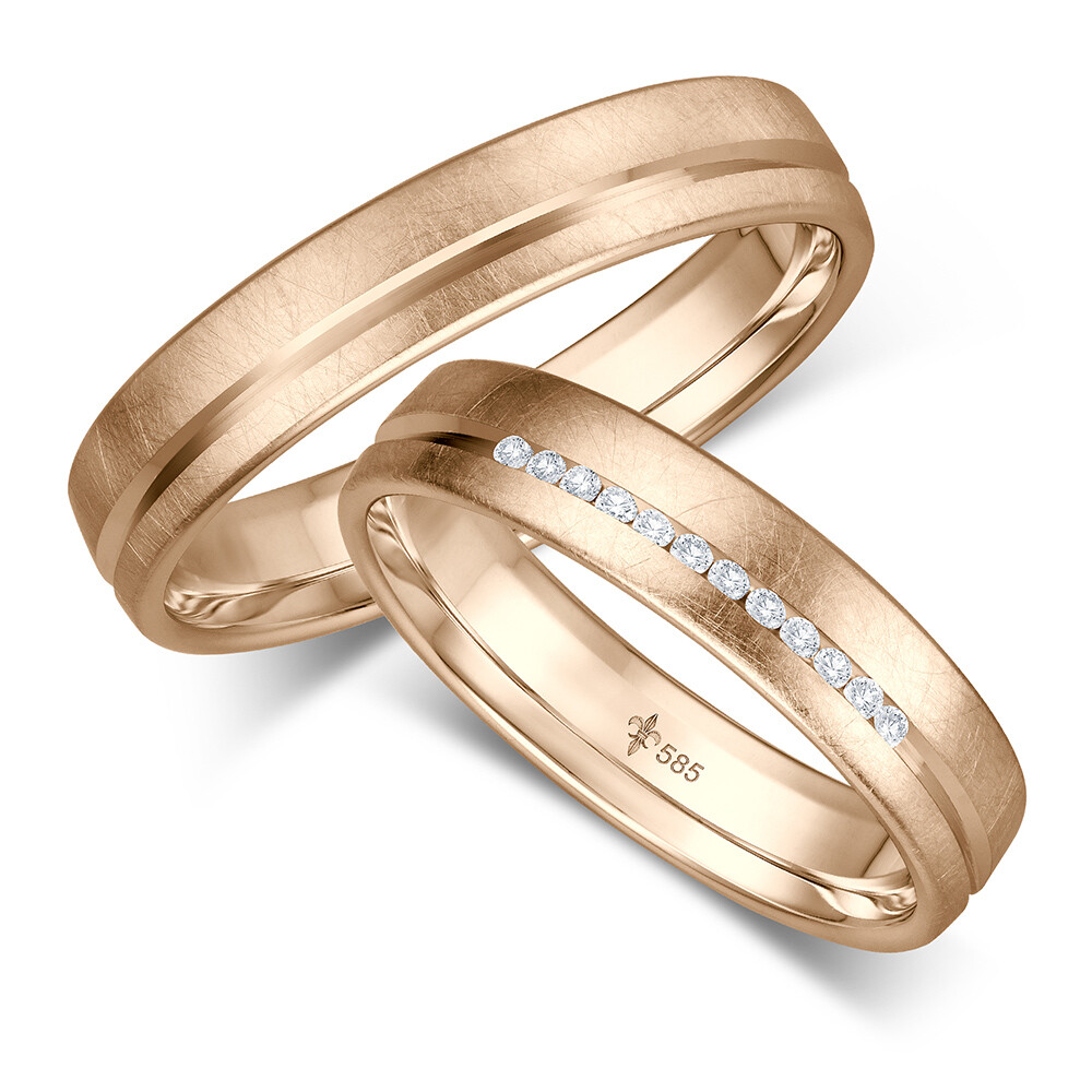 Trauringe Pia Roségold Brillant TR-0/TR-1-00079