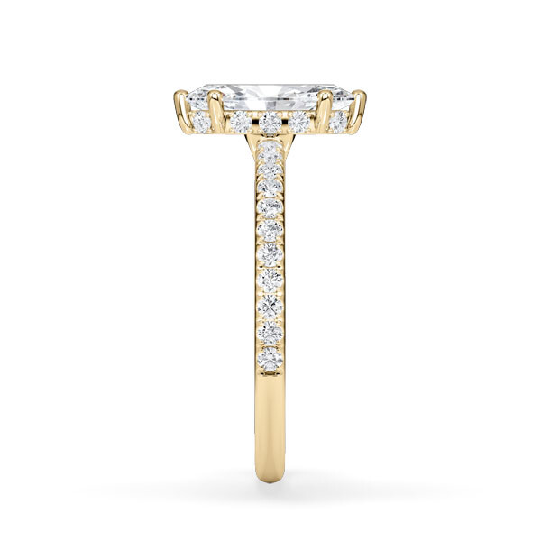 Ring Classic Hidden Halo Marquise Diamant Gelbgold Rubin 1901