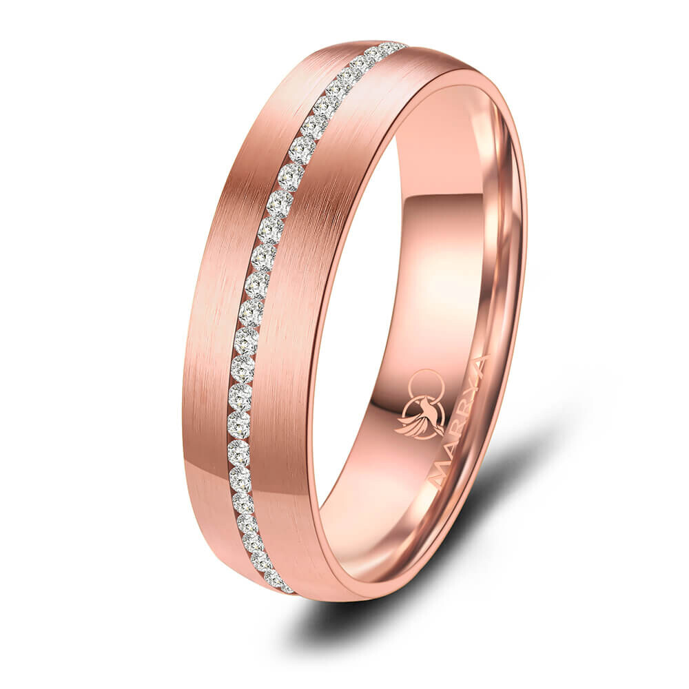 Damenring Edelstahl Roségold plattiert ES28