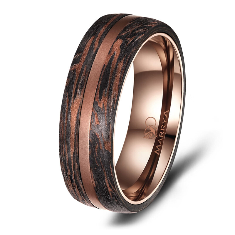 Breiter Herrenring Carbon Bronce Design CB-08