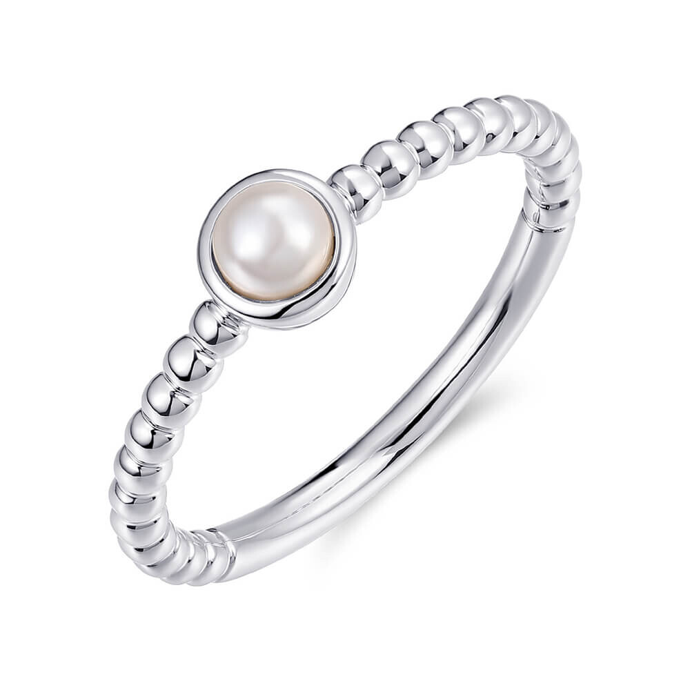 Kugelring Bead mit Perle Silber Gisser R477WP