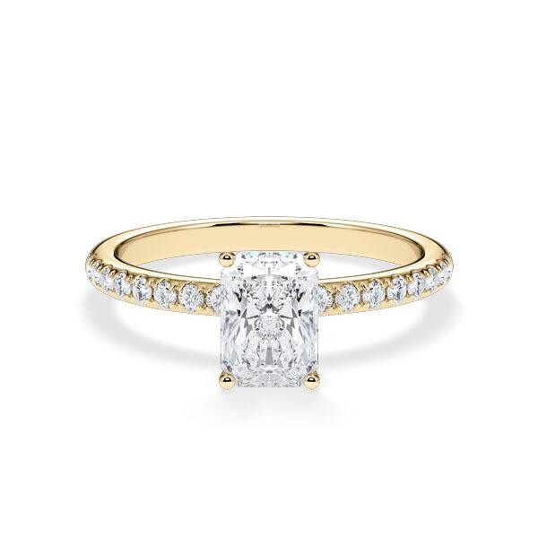 Diamantring Veiled Halo Radiant Gelbgold RU-1896
