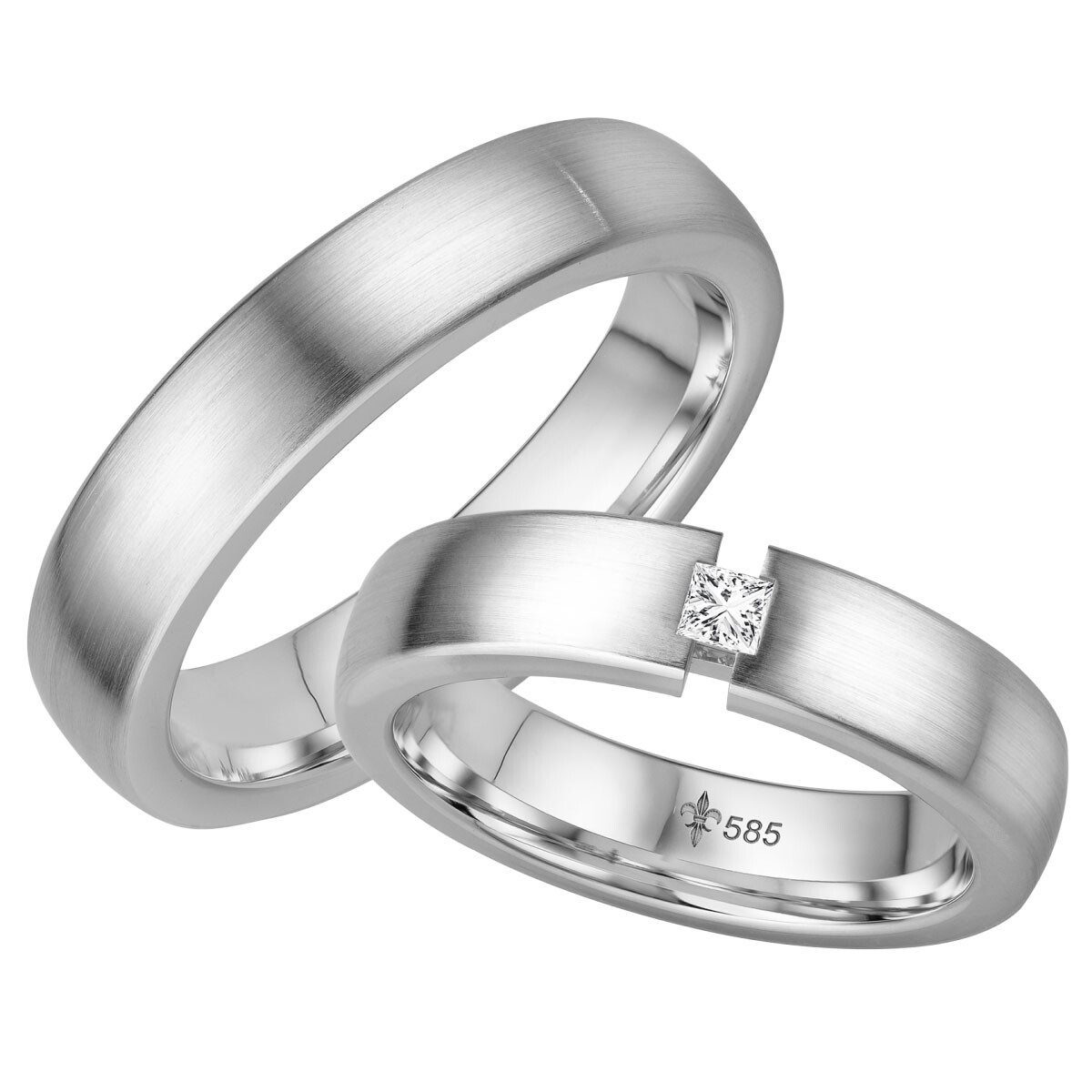 Trauringe Natacha Weißgod TR-0-00034 & TR-1-00034