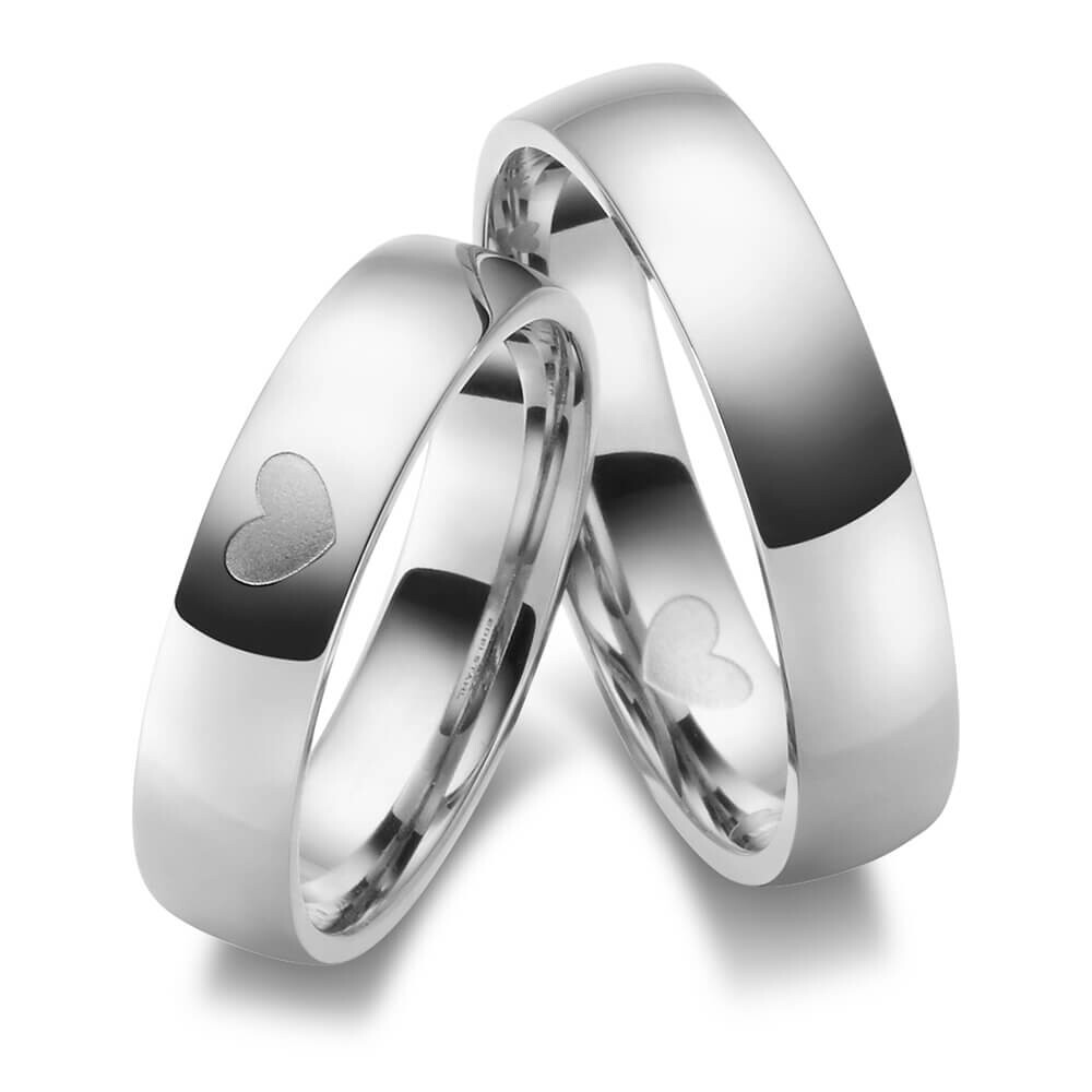 Partnerringe Edelstahl Herz Zirkonia ES29