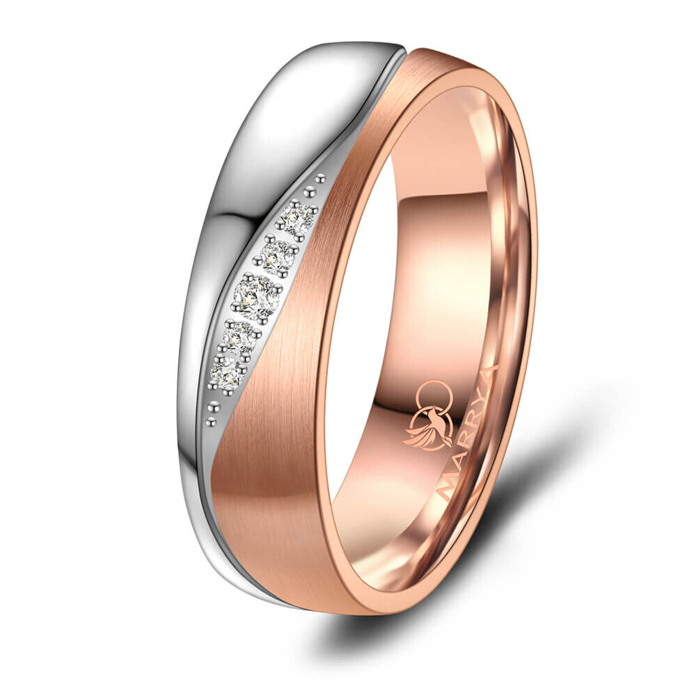 Damenring Titan Roségold plattiert Zirkonia TI38