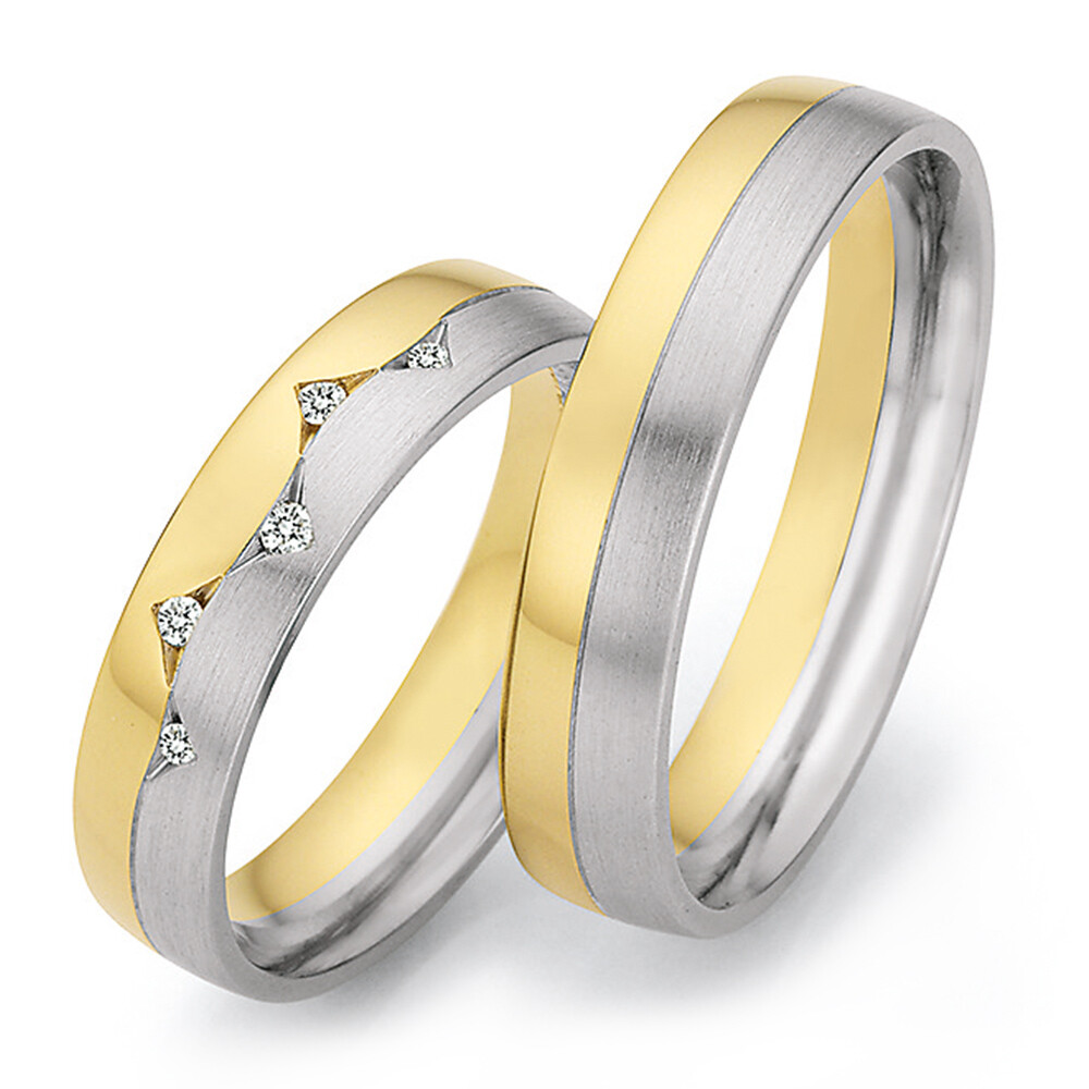 Eheringe Platin Gelbgold Honeymoon 66/67130 & 66/67140