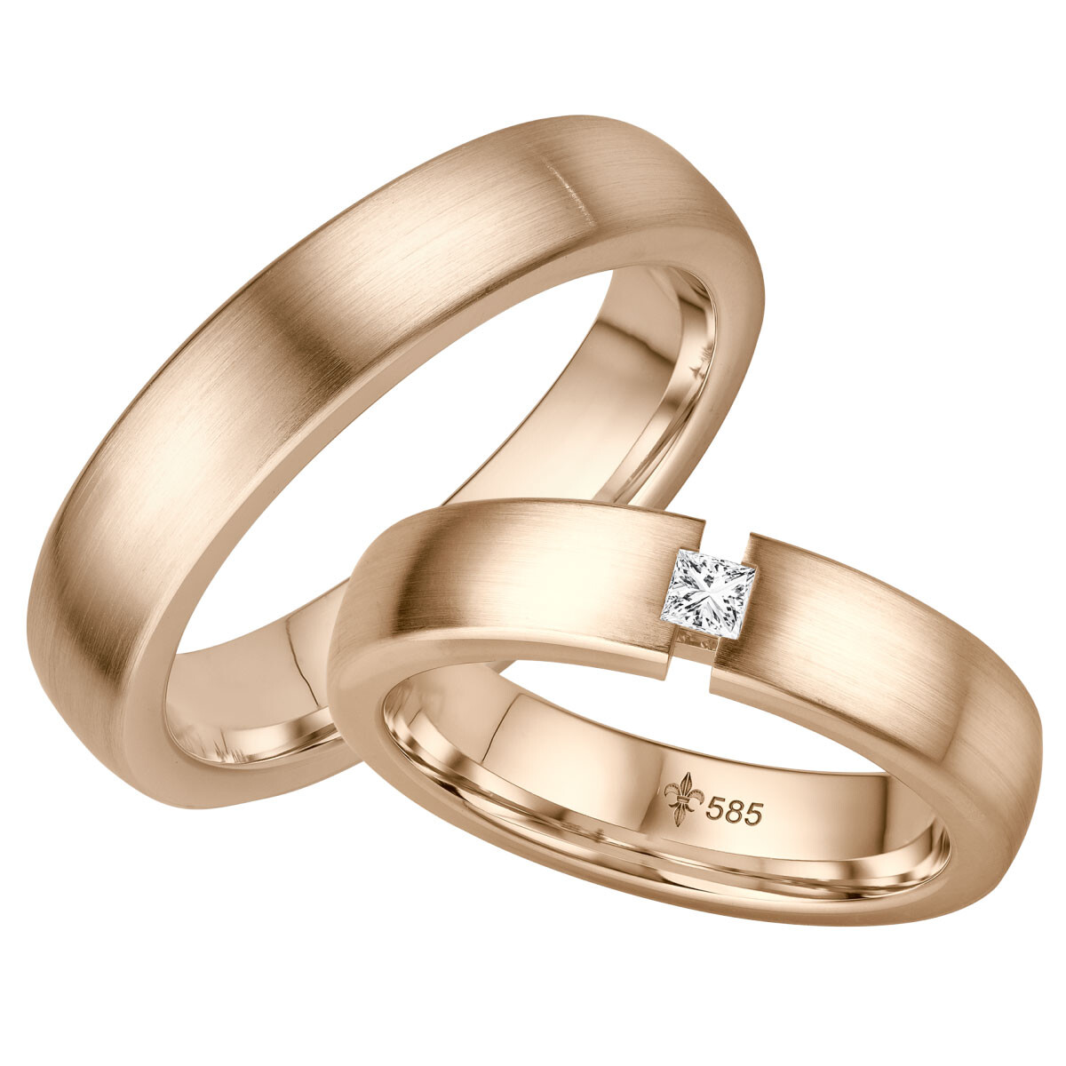 Trauringe Natacha Roségold TR-0-00034 & TR-1-00034