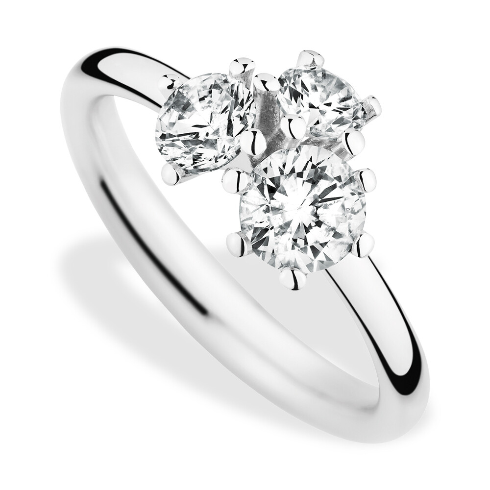 Verlobungsring 3 Diamanten Weißgold 1,08 ct. CB0143162