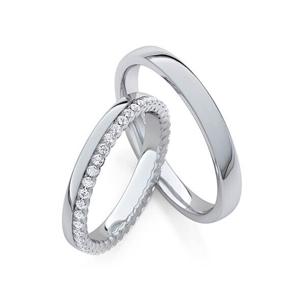Trauringe Memoire Platin 600 Brillant zus. 0,410 ct. tw, si RU-1764
