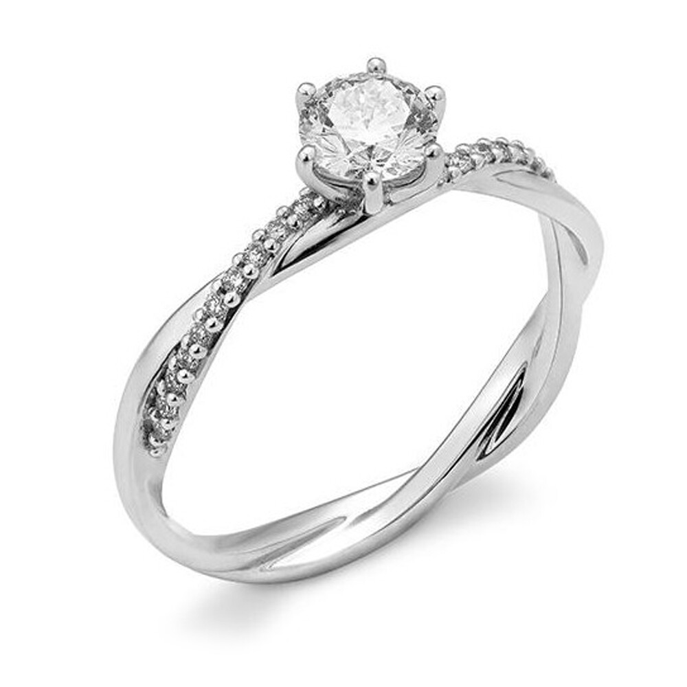 Verlobungsring gedreht Weißgold Lab-Grown Diamanten