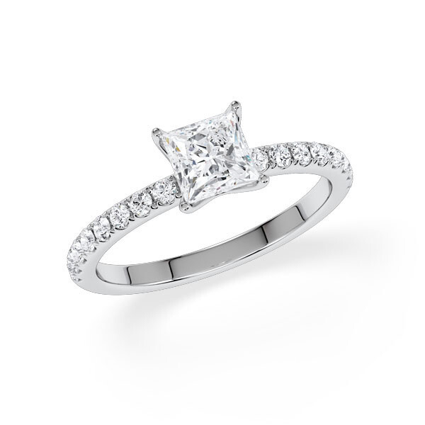 Hollywood Ring Platin Princess Rubin 1855
