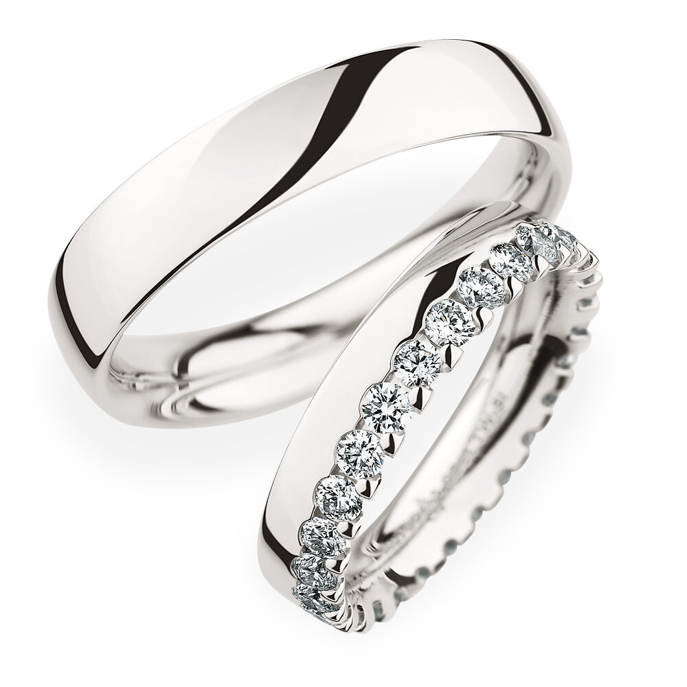 Eheringe aus Platin Brillant 1,12 ct.