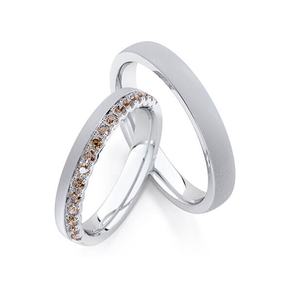 Trauringe Memoire Platin 950 Apple Green zus. 0,320 ct. RU-1765