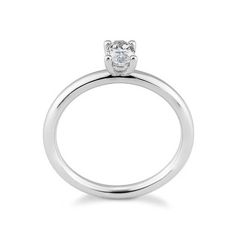 Verlobungsring Oval Weißgold Lab-Grown Diamant