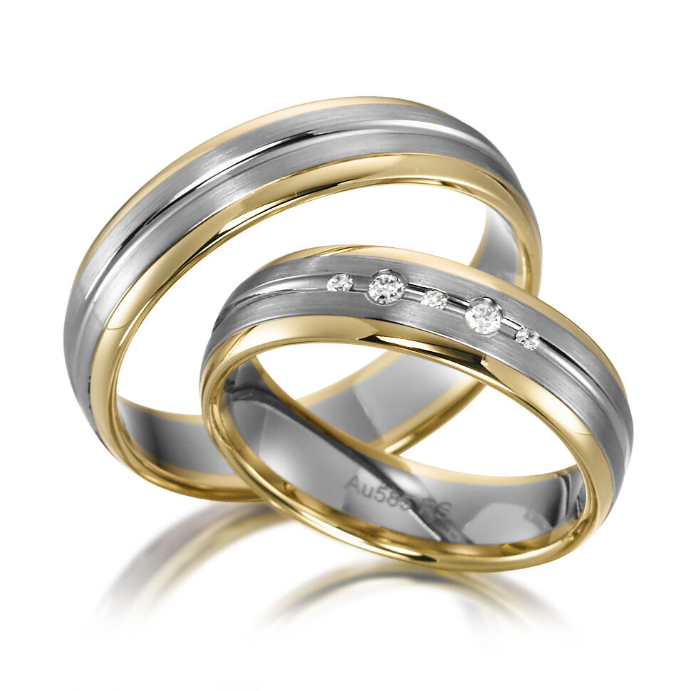 Trauringe Weißgold & Gelbgold Brillant SC-1164-1