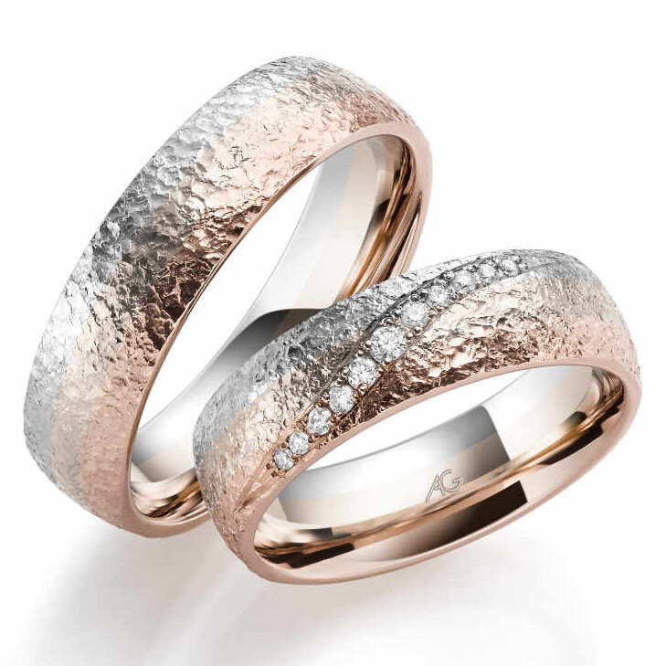 Eheringe Trauringe Mondlicht Brillant 31157/6 Rot-Haselnuss Weißgold