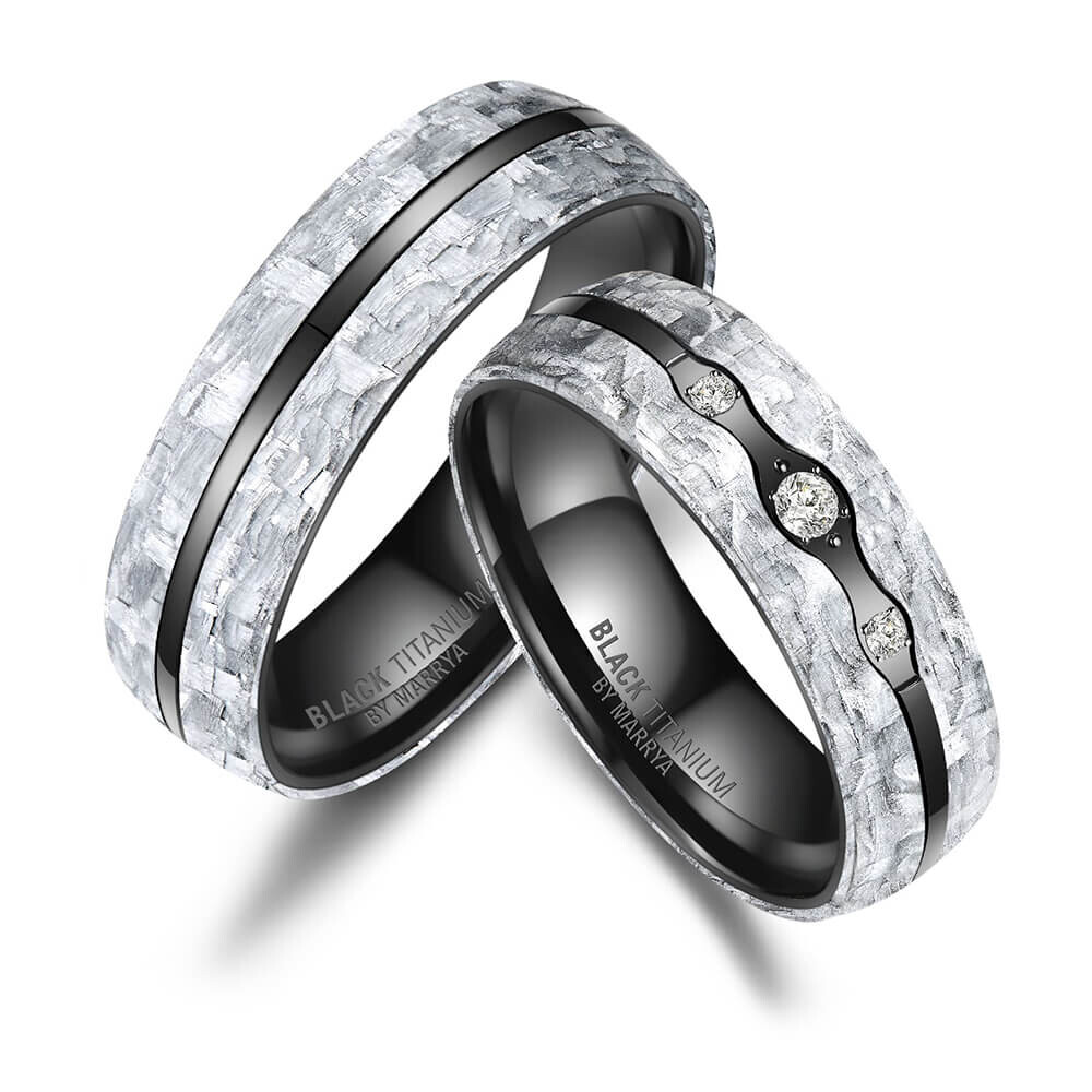 Black Titanium Partnerringe Marrya BT-11