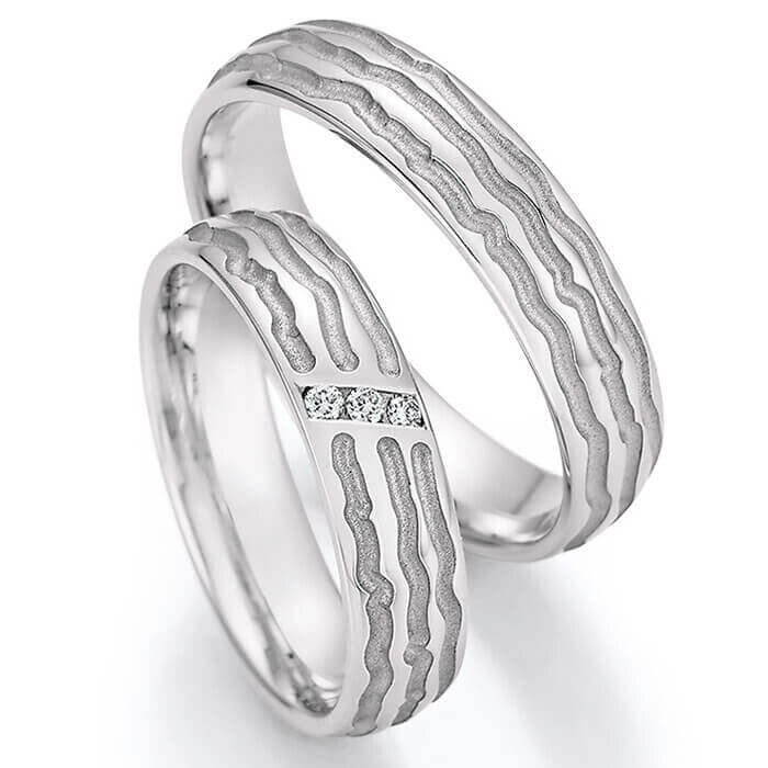 Trauringe Weißgold Brillant 66/63110 & 66/63120