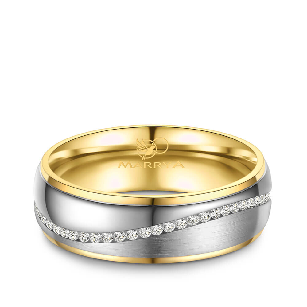 Partnerringe Edelstahl Premium Zirkonia ES22