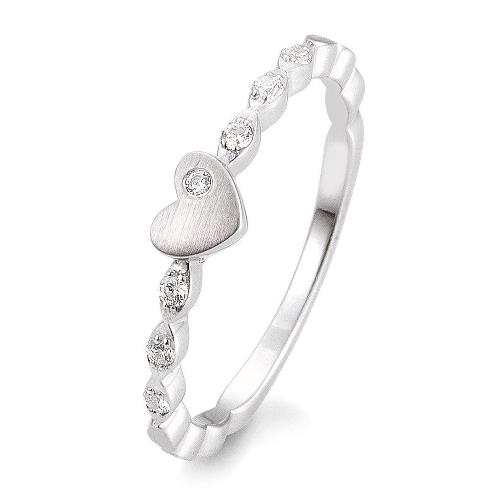 Vorsteckring / Verlobungsring Weißgold Silber Herz Brillant TRS05BR709W