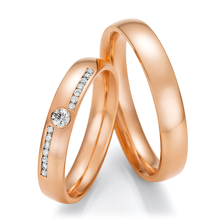 Trauringe Rotgold mit mehreren Diamanten TRS66RU660070RT