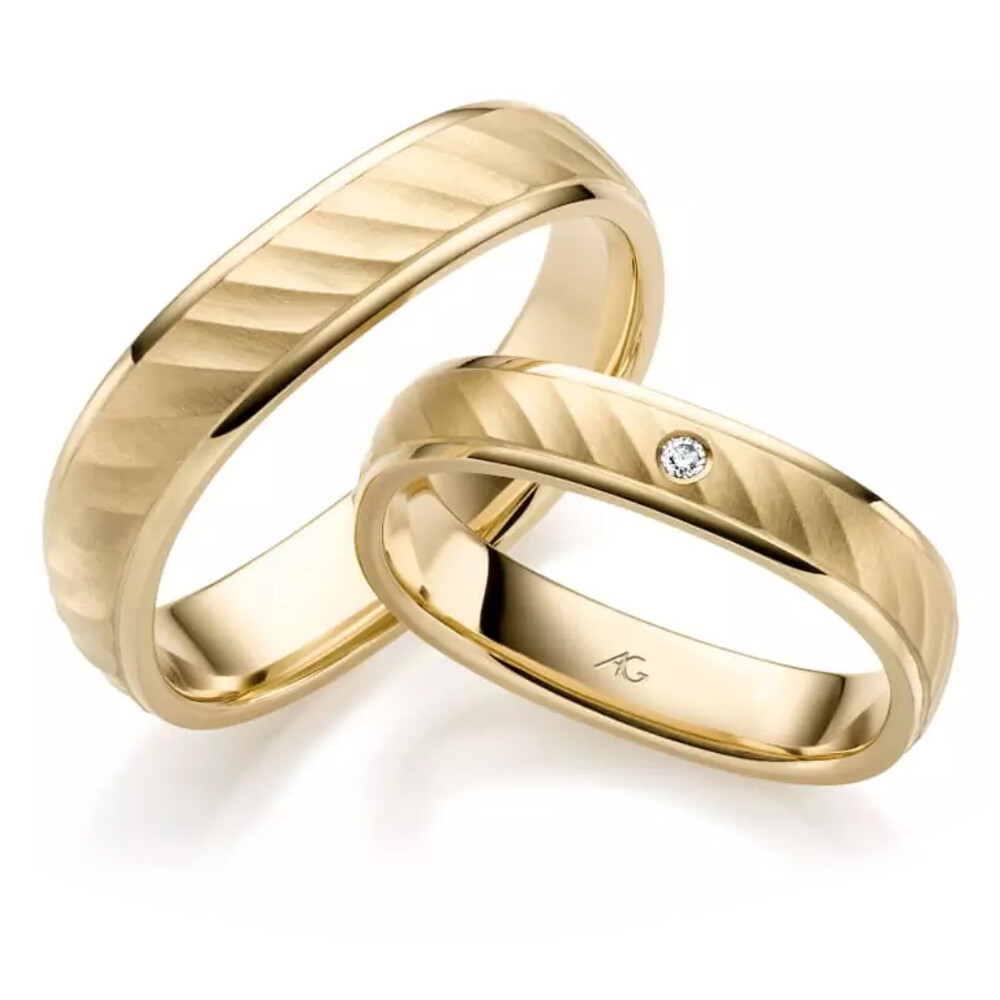 Trauringe Gelbgold Square Brillant 0,010 ct.