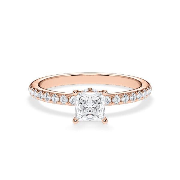 Diamantring Veiled Halo Prinzess-Diamant Rotgold RU-1895