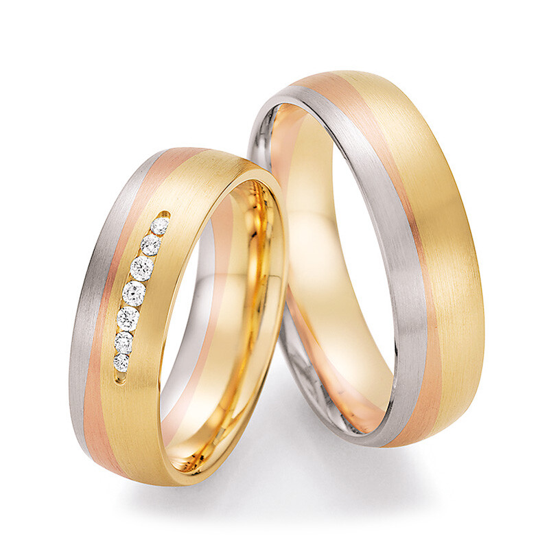 Trauringe Tricolor Sunrise 66/44130 & 66/44140 Brillant