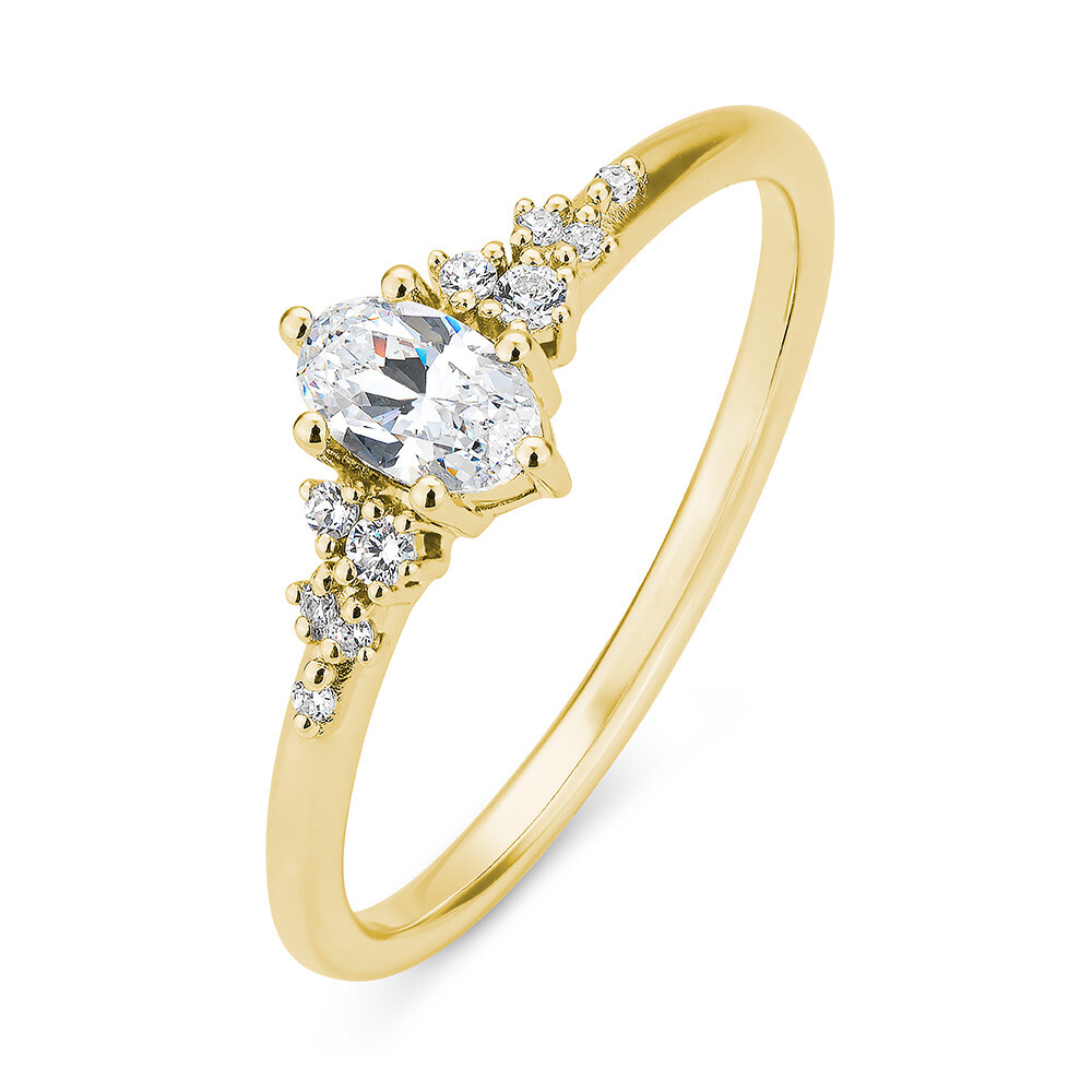 Diamantring Oval Gelbgold Lab-Grown BR4106443