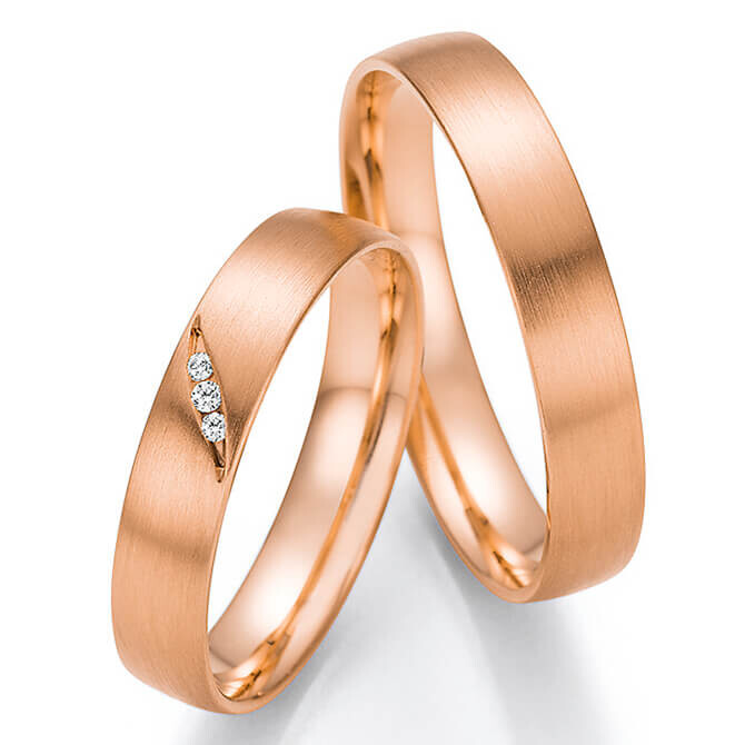 Trauringe Eheringe Rotgold Brillant 66/61130 & 66/61140