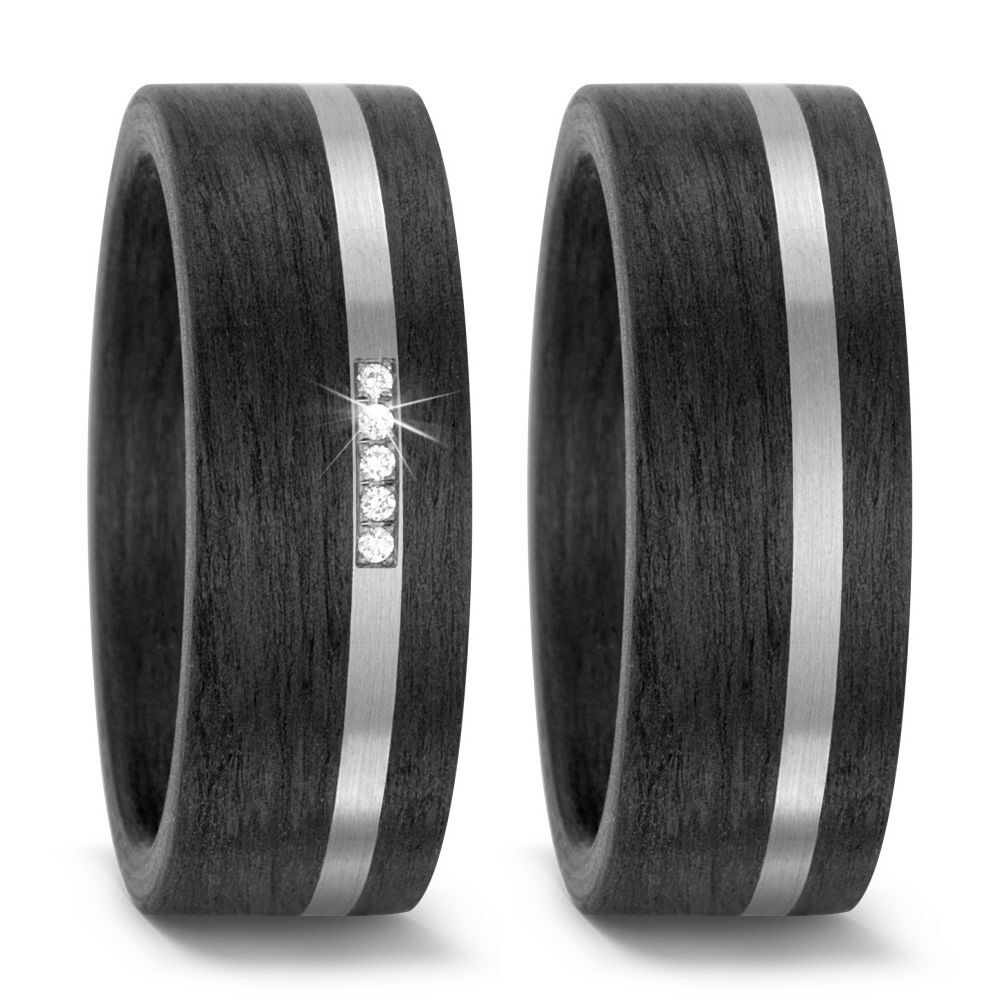 Trauringe Carbon Palladium 500 Brillant TF 59315