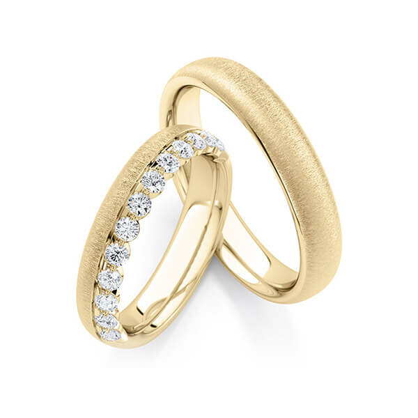 Trauringe Memoire Gelbgold 333 Brillantd zus. 0,480 ct. tw, si RU-1762