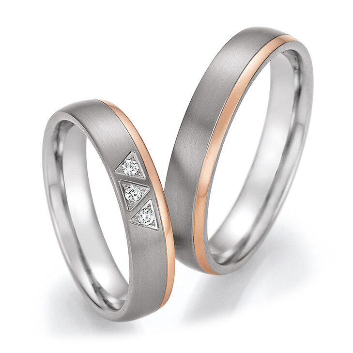 Eheringe Trauringe Titan Rotgold 585 78/10130 & 78/10140
