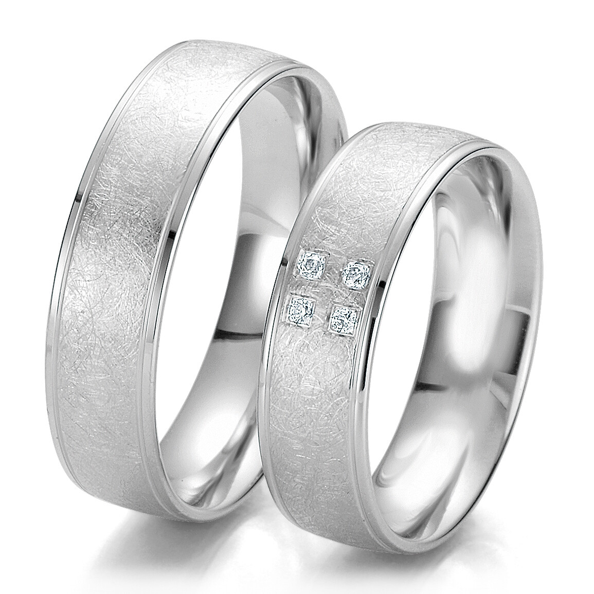 Trauringe Weißgold Rainbow 48/06227 & 48/06228